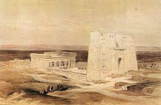 Lithographie David Roberts : Temple d'Edfou